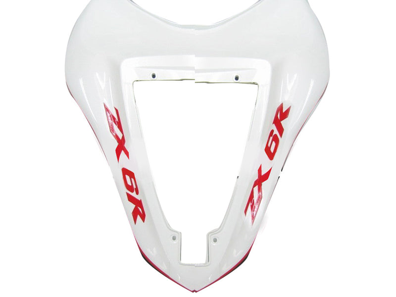 Carenagens 2007-2008 Kawasaki ZX6R ZX636 Branco Vermelho Preto ZX6R Racing Genérico