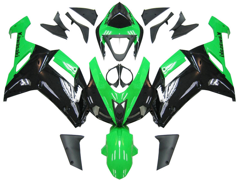 Kotelot 2007-2008 Kawasaki ZX6R ZX636 Green Black Ninja ZX6R Generic