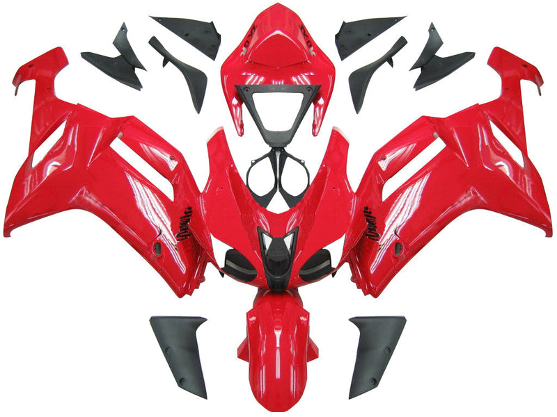 Carenagens 2007-2008 Kawasaki ZX6R ZX636 Vermelho Ninja ZX6R Genérico