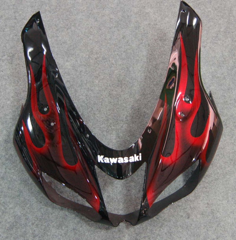 Carenados 2007-2008 Kawasaki ZX6R ZX636 Negro y Rojo Flame Ninja Genérico