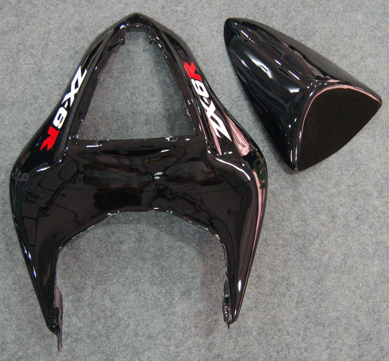 Verkleidungen 2007-2008 Kawasaki ZX6R ZX636 Black &amp; Red Flame Ninja Racing Generic