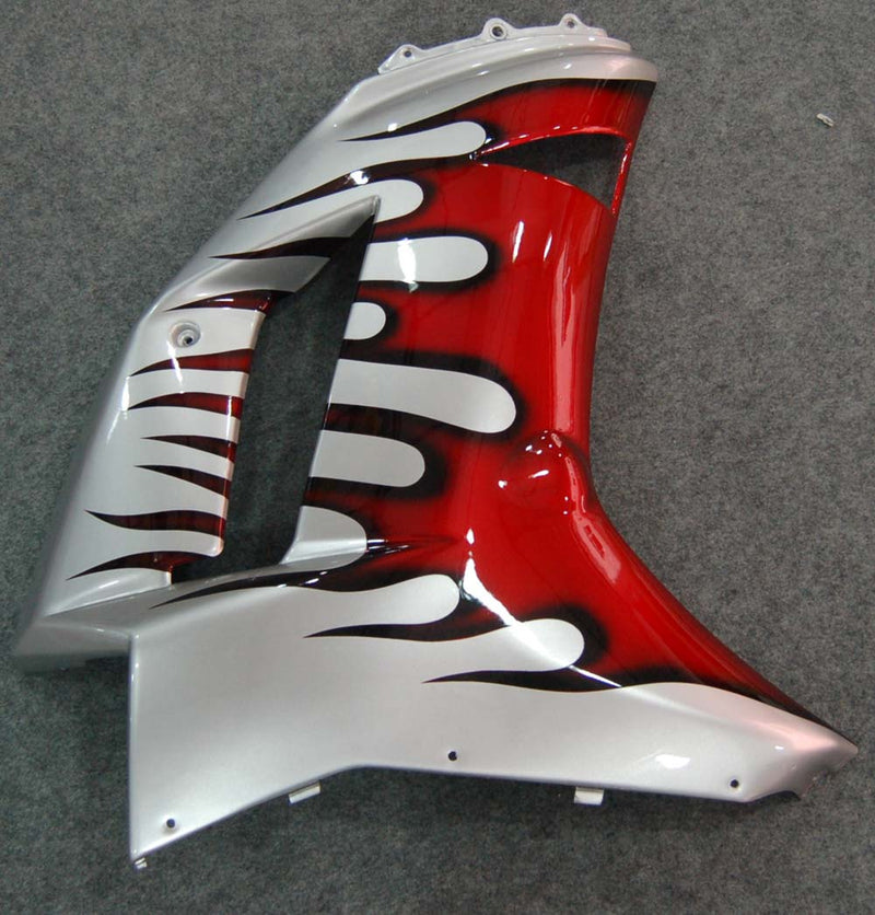 Verkleidungen 2007-2008 Kawasaki ZX6R ZX636 Silver &amp; Red Flame ZX6R Generic