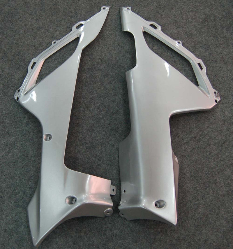 Fairings 2007-2008 Kawasaki ZX6R ZX636 Silver & Red Flame ZX6R Generic