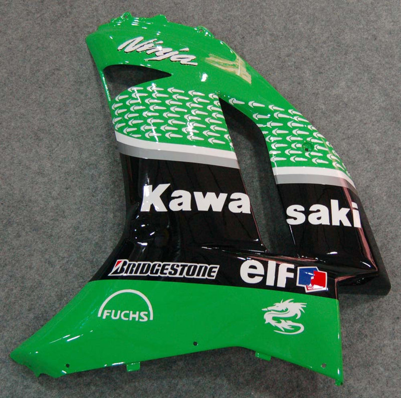 Carenados 2007-2008 Kawasaki ZX6R ZX636 Verde Negro ZX6R Racing Genérico