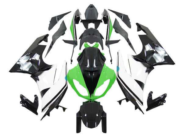 2009-2012 Fairings Kawasaki ZX6R ZX636 Grønn Hvit Svart Ninja Racing Generisk