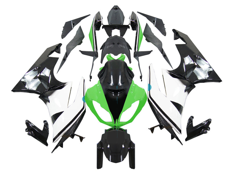 2009-2012 Owiewki Kawasaki ZX6R ZX636 Zielony Biały Czarny Ninja Generic