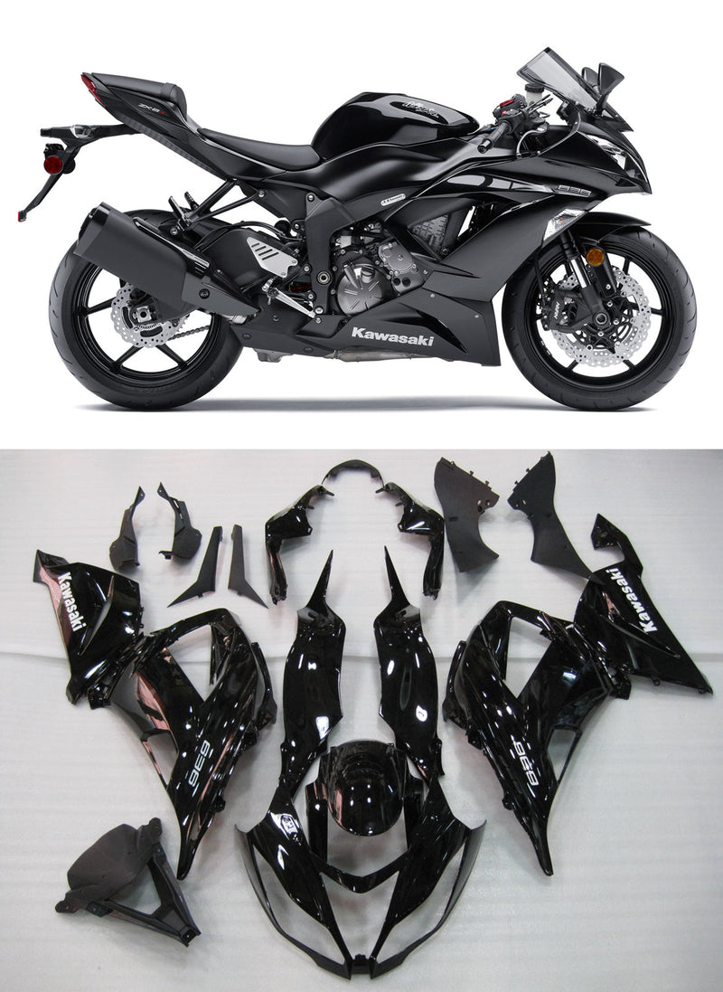 Fairings 2013-2018 Plastics Kawasaki ZX6R 636 Black Ninja Racing Generic