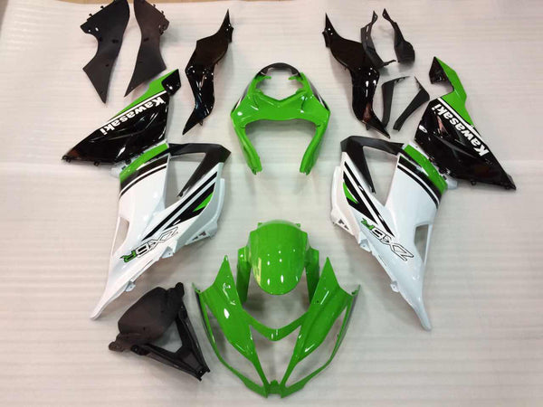 Fairings 2013-2018 Plast Kawasaki ZX6R 636 Grønn Hvit Ninja Generisk