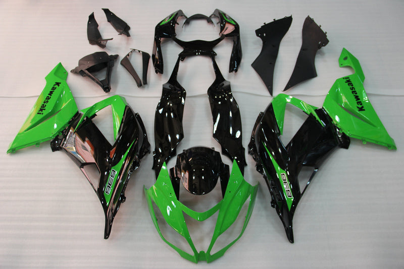 Fairings 2013-2018 Plast Kawasaki ZX6R 636 Grønn Svart Ninja Generisk