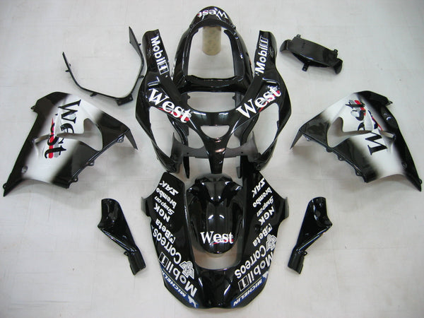 Owiewki 2000-2001 Kawasaki ZX 9R Black White West ZX9R Racing Generic