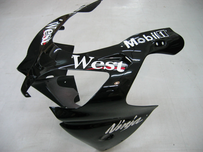 Fairings 2000-2001 Kawasaki ZX 9R Black White West ZX9R Racing Generic