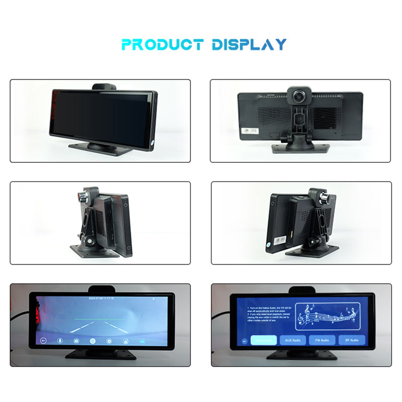 Monitor DVR de tela inteligente em formato NTSC de 10,26 polegadas para RV, caminhão, ônibus + câmera de backup