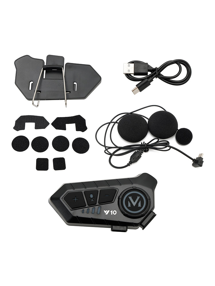 Universal Speaker Player Hjälm Bluetooth-hörlurar Headset Svart För Motorcykel