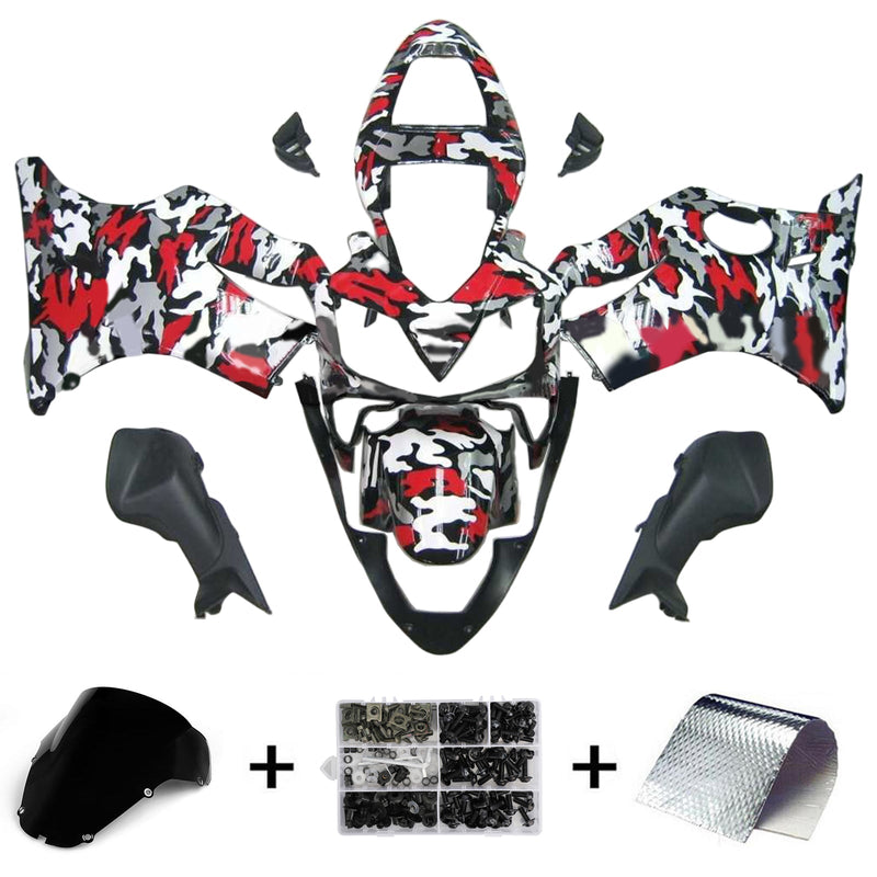 Amotopart Honda CBR600 F4i 2001-2003 Juego de carenado Cuerpo Plástico ABS