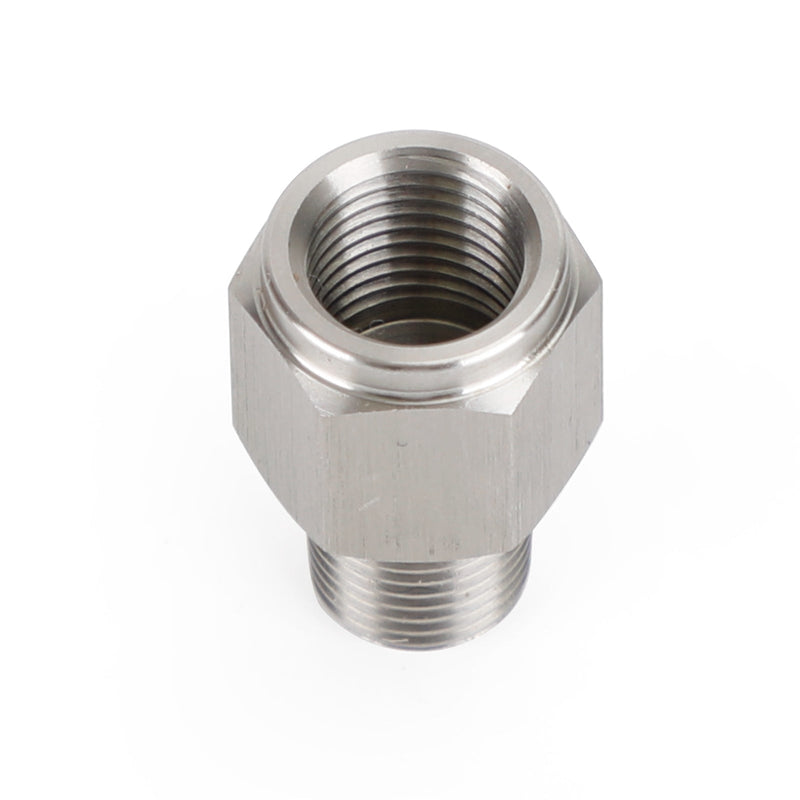 1/8" NPT hane till M10x1.0 hona rostfritt stål oljetrycksmätare Adapter