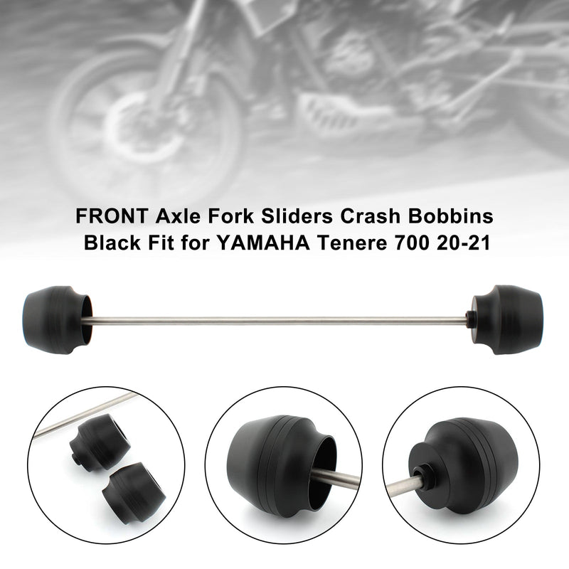 2020-2021 Yamaha Tenere 700 framaxelgaffelreglage Crash Bobbins Svart