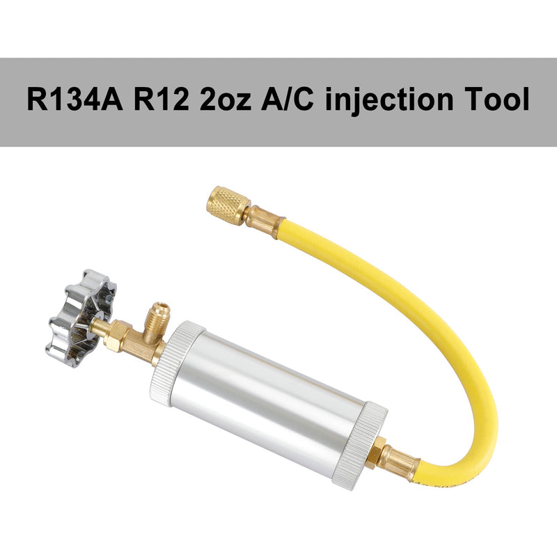 Inyector de tinte de aceite R12 AC R134A R12 herramienta de inyección de aire acondicionado de 2oz