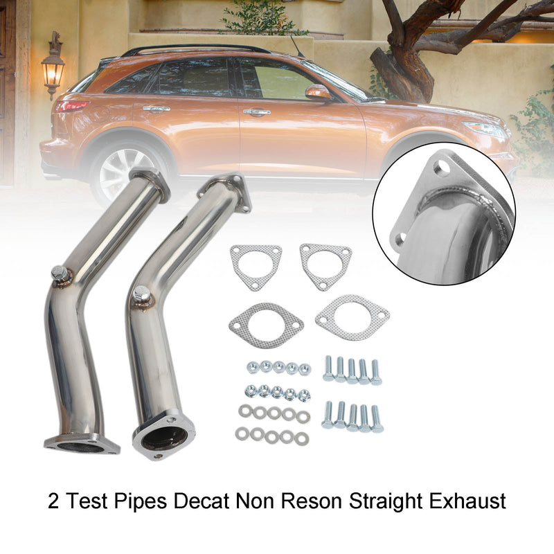 2003–2006 Nissan 350Z 3.5L Infiniti G35 FX35 3.5L 2 Test Pipes Decat Non Reson Straight Exhaust Generic