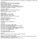 Prostownik napięcia regulatora odpowiedni dla Arctic Cat Thundercat ZRT800 2000 3005-626