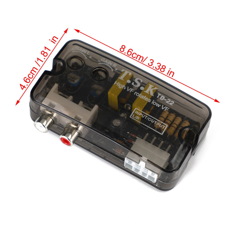 12V TD-22 RCA stereo stereohögtalaradapter med lågomvandlare stereohögtalare