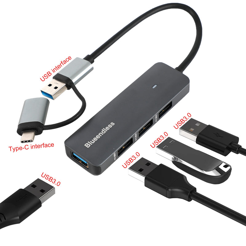 Type-C+USB Interface Hub PD100W dokkingstasjon for Windows Mac OS Linux