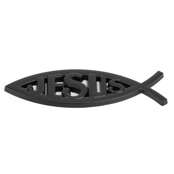 3D Auto Aufkleber Emblem Aufkleber Religiöser Gott für Jesus Christliches Fischsymbol Silber