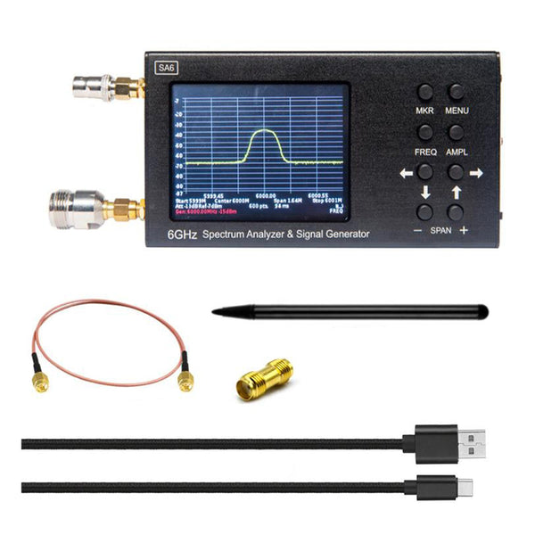 SA6 6GHz portátil portátil de 3,2" gerador de sinal analisador de espectro 35-6200MHz