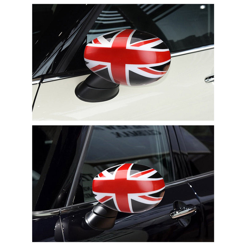 2019-2021 MINI Cooper F54 F55 F56 F57 F60 Union Jack UK Flag Spegelskydd för Svart/Rött Generic