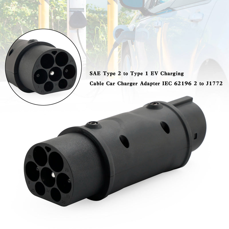 SAE Typ 2 till Typ 1 EV Laddningskabel billaddare Adapter IEC 62196 2 till J1772