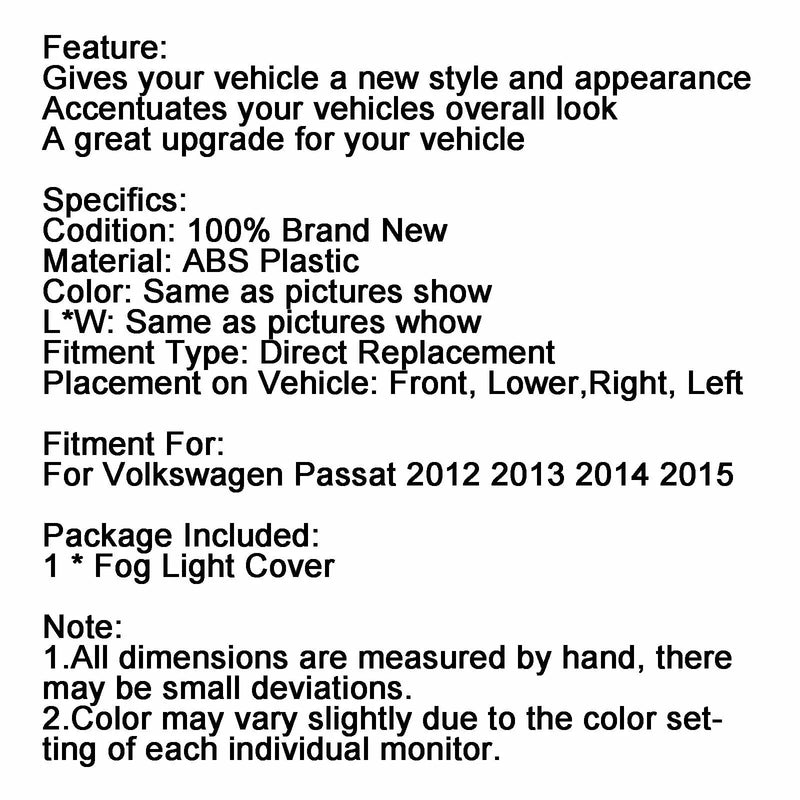 2kpl VW Passat 2012-2015 etusumuvalon suojus musta ja kromi