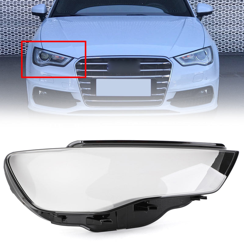 Lente de farol de cobertura de farol para Audi A3 2013-2016 transparente genérico