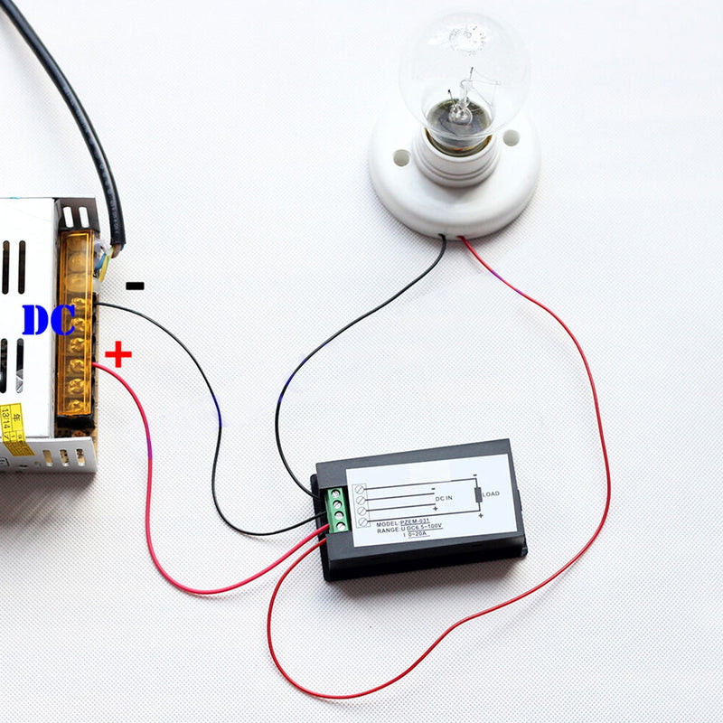 DC 20A 100V LCD Digital Volt Spannung Watt Strom Leistungsmesser Amperemeter Voltmeter