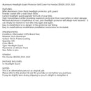 Aluminium Scheinwerferschutzabdeckung Schutzfolie Schwarz für Honda CB500X 2019-2020 Generic