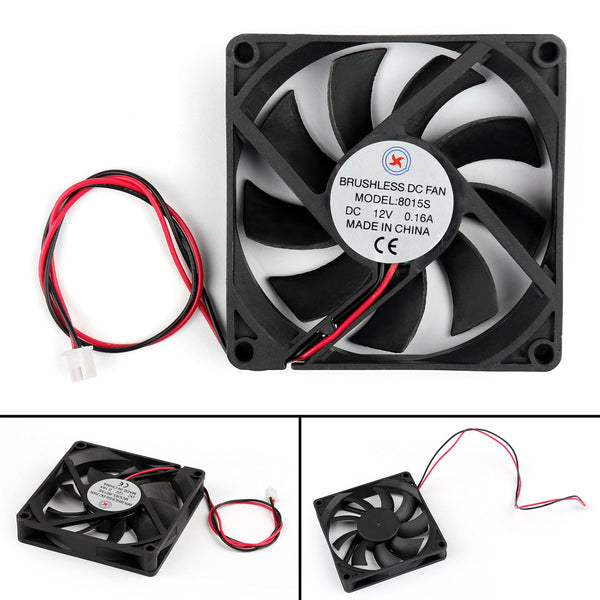 1pcs DC Brushless Cooling PC Ventilador de computador 12V 8015s 80x80x15mm 0,16A Fio de 2 pinos