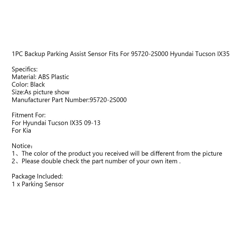 1 PC:n varapysäköintitutkan tunnistin sopii malleihin 95720-2S000 Hyundai Tucson IX35 Generic