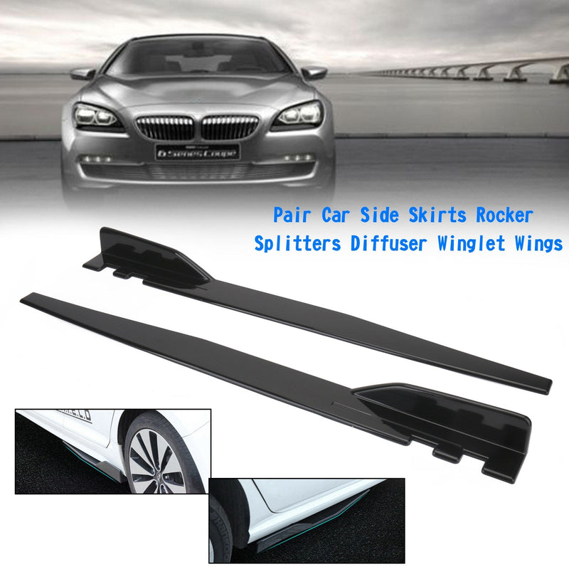 Paar 120 cm Auto glänzend schwarze Seitenschweller Rocker Splitter Diffusor Winglet Wings Generic