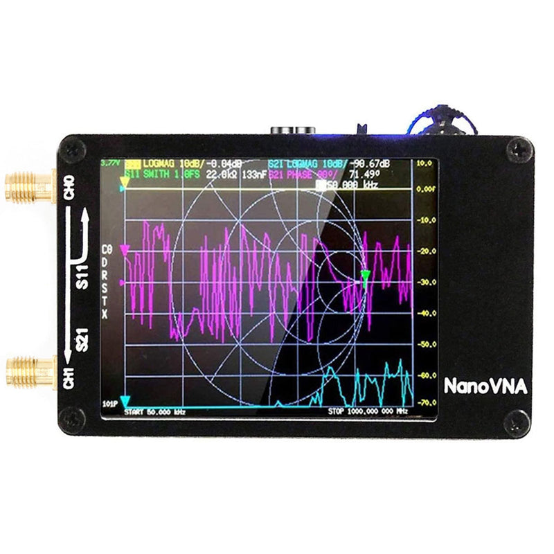 NanoVNA-H Vektornetzwerk-Antennenanalysator MF HF VHF UHF-Analysator mit SD-Kartensteckplatz