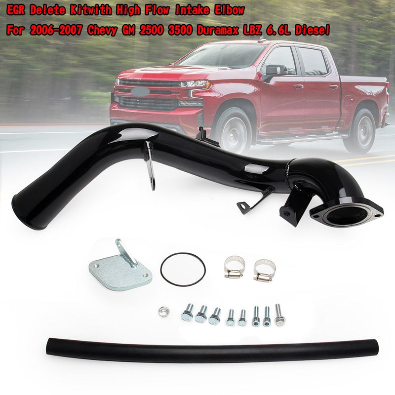 2006-2007 Chevy GM 2500 3500 Duramax LBZ 6,6L Diesel EGR Delete Kit med högflödes insugningsrör