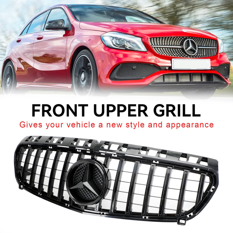 2013-2015 Mercedes Benz A Class W176 Glanssvart främre stötfångargrill