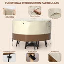 Cobertura redonda impermeável para móveis de pátio 420D para mesas e cadeiras ao ar livre