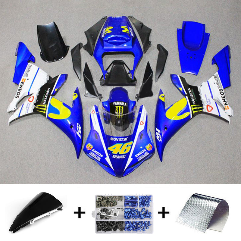 Amotopart Yamaha YZF-R1 2002-2003 kåpa set, kropp, plast, ABS