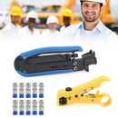 Koaxiální kompresní nástroj typu F Sada na krimpování koaxiálních kabelů Nastavitelná RG6 RG59 RG11