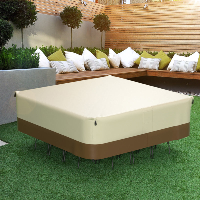 420D quadratische wasserdichte Terrassenmöbelabdeckung für Tische und Stühle im Freien
