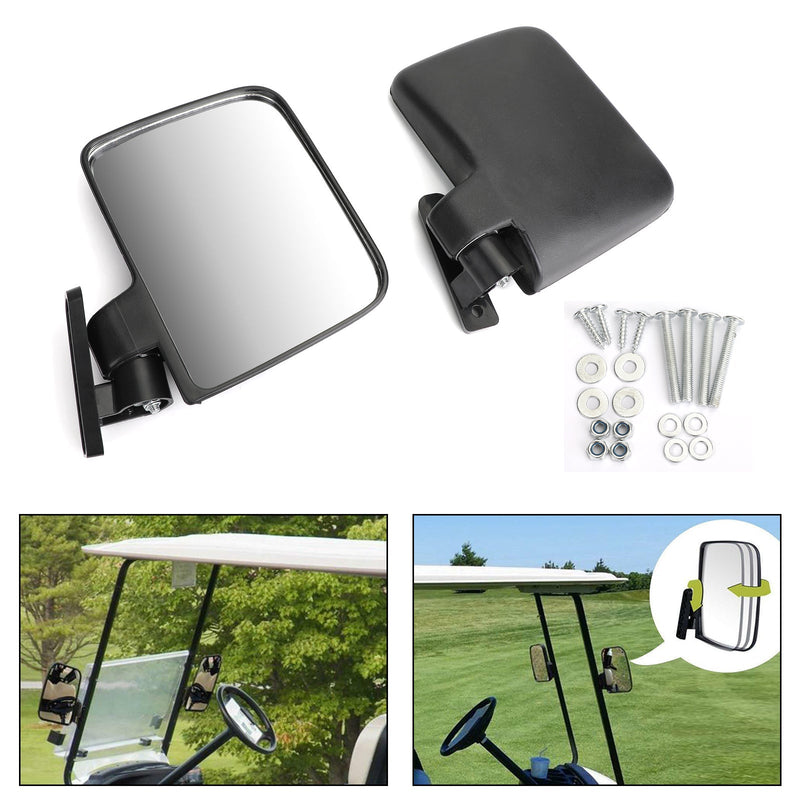 1 par de espejos retrovisores laterales para carrito de golf, espejo retrovisor adecuado para coche club para EZ-GO Yamaha genérico