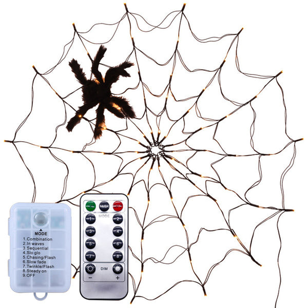 Decorações de Halloween Web Lights Festas internas ao ar livre Decoração de jardim + Aranha