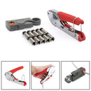 Kompressionsstripperværktøj Koaksial F-type crimper + 10 STK RG6 crimpkonnektorer