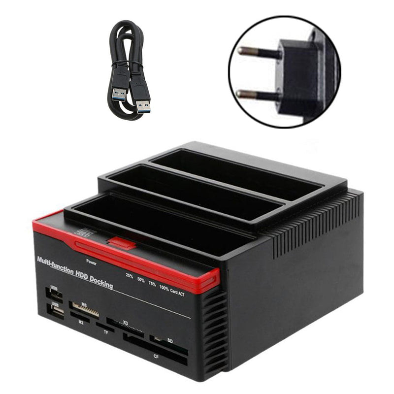 Multifunktions 2.5 3.5" HDD Dockningsstation UKB 3.0 Clone Hard Drive EU