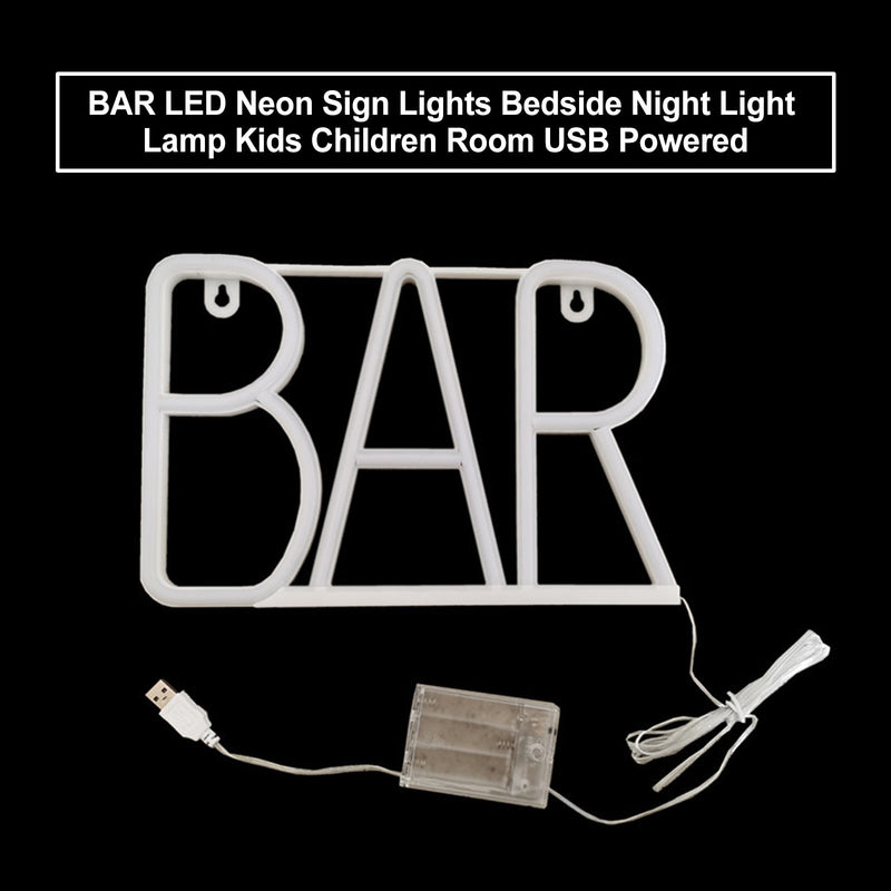 BAR LED Letrero de neón Luces Lámpara de noche Niños Guardería Alimentado por USB