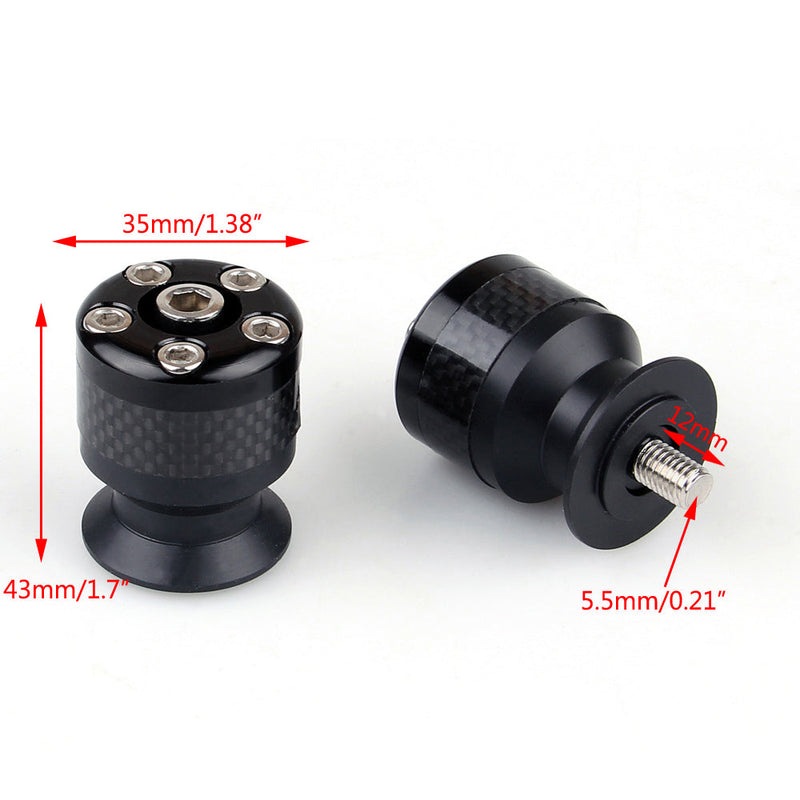 Universal Motorcykel CNC kolfiber 6mm Swingarm Slider Spools