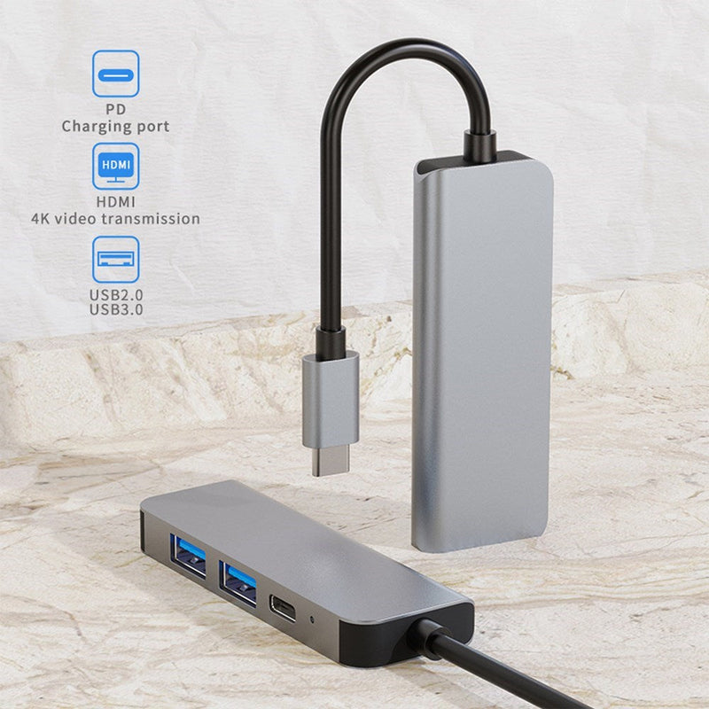 4-in-1 zu HD USB C USB3.0 PD Type-C HUB Adapter Dock für Mac Windows PC